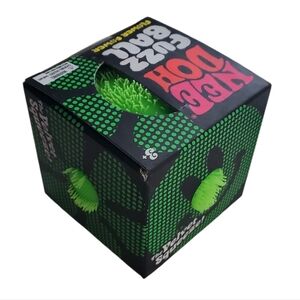 GREEN Needoh FUZZ BALL Flower Power Nee Doh Squish Stress Ball NEE-DOH Fuzzball